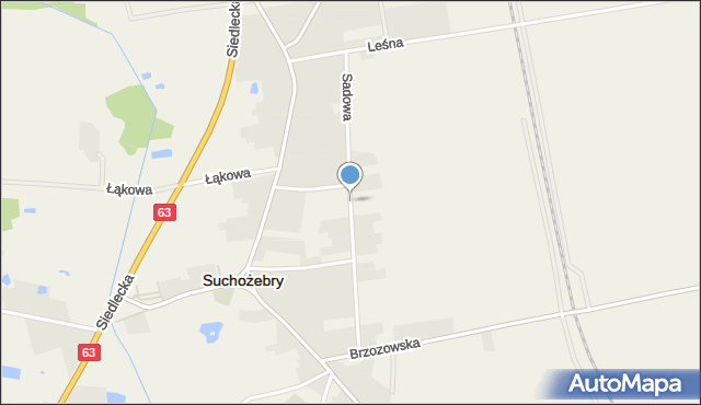 Suchożebry, Sadowa, mapa Suchożebry