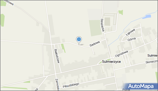 Sulmierzyce powiat pajęczański, Sadowa, mapa Sulmierzyce powiat pajęczański