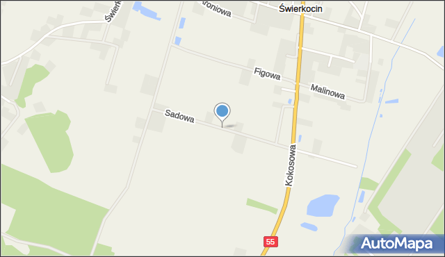 Świerkocin gmina Grudziądz, Sadowa, mapa Świerkocin gmina Grudziądz