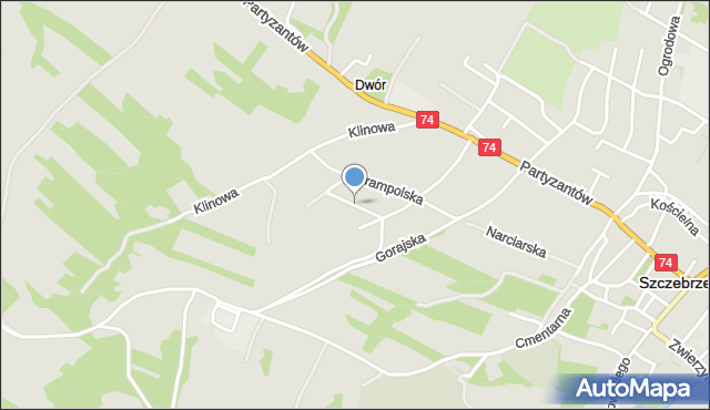 Szczebrzeszyn, Sas-Jaworskiej Zofii, mapa Szczebrzeszyn
