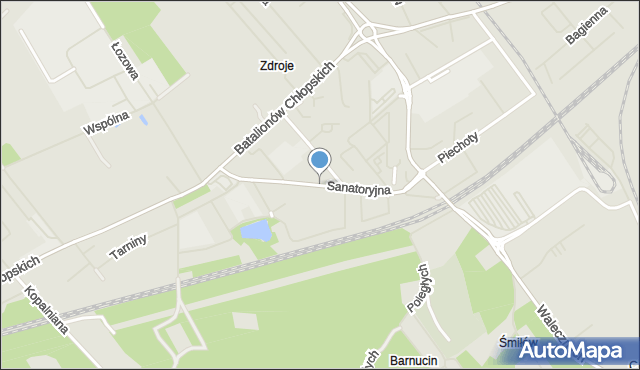 Szczecin, Sanatoryjna, mapa Szczecina