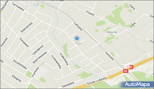 Toruń, Sanocka, mapa Torunia