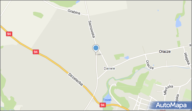 Toszek, Sarnowska, mapa Toszek