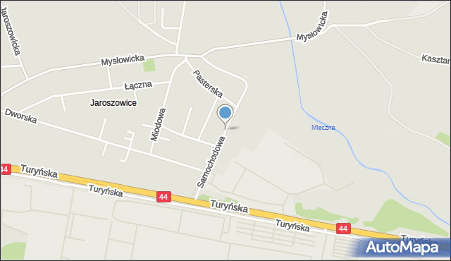 Tychy, Samochodowa, mapa Tychów