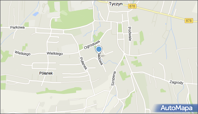 Tyczyn powiat rzeszowski, Sadowa, mapa Tyczyn powiat rzeszowski