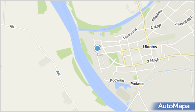 Ulanów powiat niżański, Sandomierska, mapa Ulanów powiat niżański