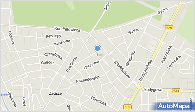 Warszawa, Samotna, mapa Warszawy