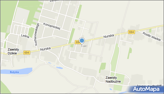 Zawisty Nadbużne, Sasankowa, mapa Zawisty Nadbużne