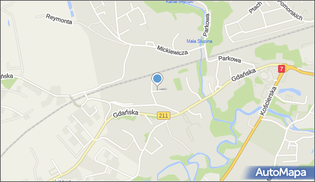 Żukowo powiat kartuski, Sambora, mapa Żukowo powiat kartuski