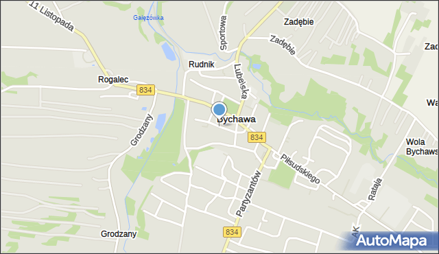 Bychawa, Ściegiennego Piotra, ks., mapa Bychawa