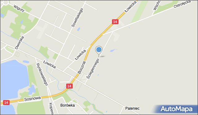 Głowno, Ściegiennego Piotra, ks., mapa Głowno