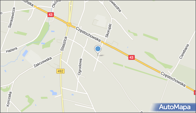 Kłobuck, Ściegiennego Piotra, ks., mapa Kłobuck