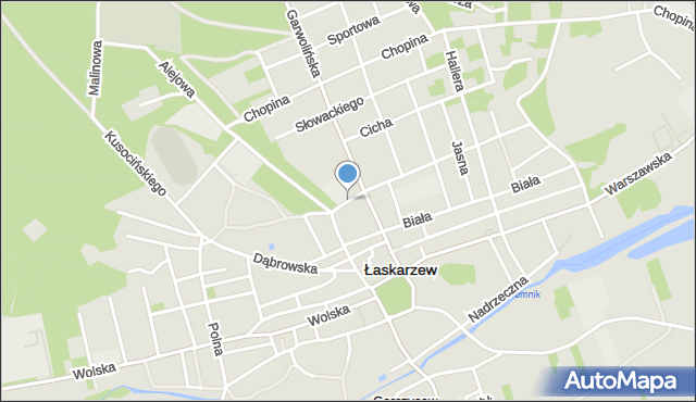Łaskarzew, Ściegiennego Piotra, ks., mapa Łaskarzew