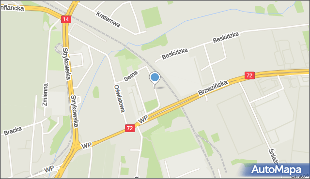 Łódź, Ściegiennego Piotra, ks., mapa Łodzi