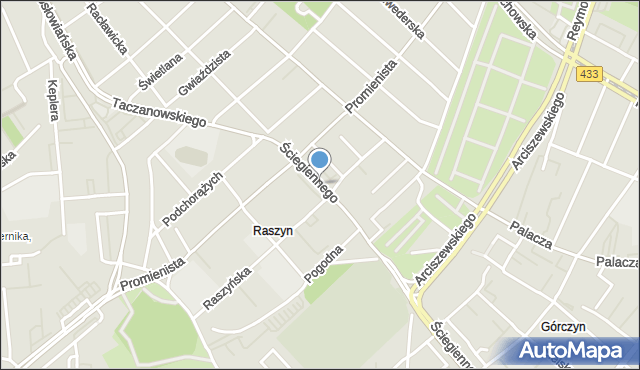 Poznań, Ściegiennego Piotra, ks., mapa Poznania