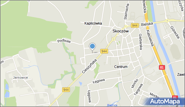 Skoczów powiat cieszyński, Schodowa, mapa Skoczów powiat cieszyński