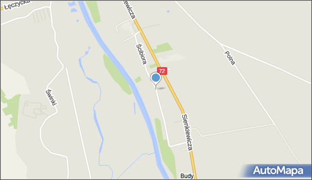 Uniejów, Ścibiora Szczepana, płk., mapa Uniejów