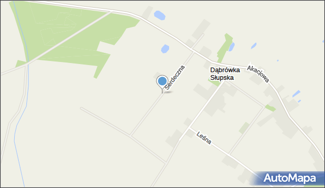 Dąbrówka Słupska, Serdeczna, mapa Dąbrówka Słupska