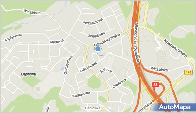 Gdynia, Serdecznikowa, mapa Gdyni