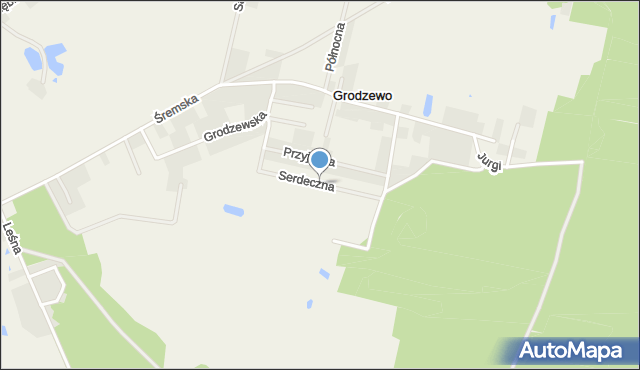 Grodzewo, Serdeczna, mapa Grodzewo