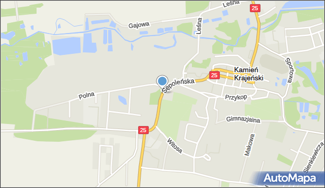 Kamień Krajeński, Sępoleńska, mapa Kamień Krajeński