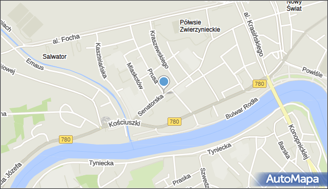 Kraków, Senatorska, mapa Krakowa