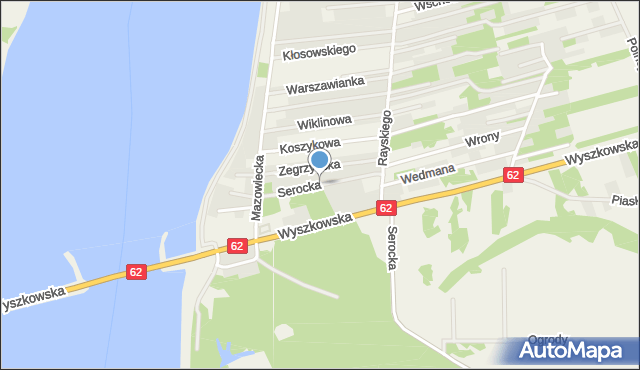 Łacha gmina Serock, Serocka, mapa Łacha gmina Serock