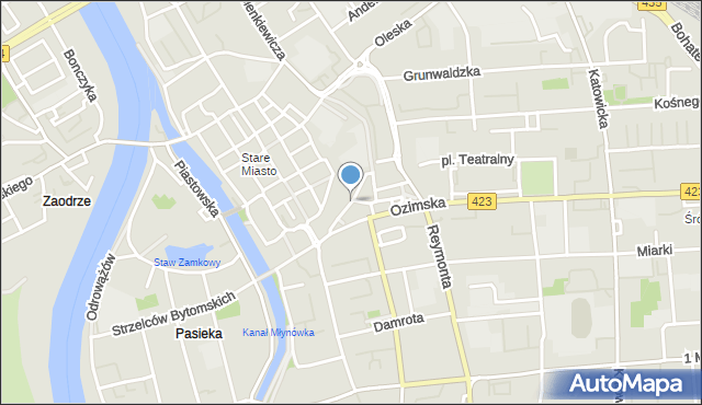 Opole, Sempołowskiej Stefanii, mapa Opola