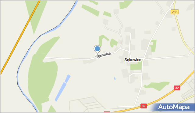 Sękowice gmina Gubin, Sękowice, mapa Sękowice gmina Gubin