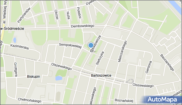 Wrocław, Sempołowskiej Stefanii, mapa Wrocławia