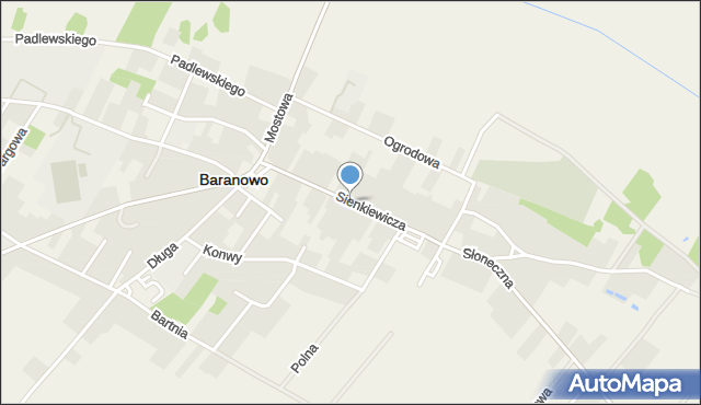Baranowo powiat ostrołęcki, Sienkiewicza Henryka, mapa Baranowo powiat ostrołęcki