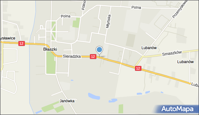 Błaszki, Sieradzka, mapa Błaszki