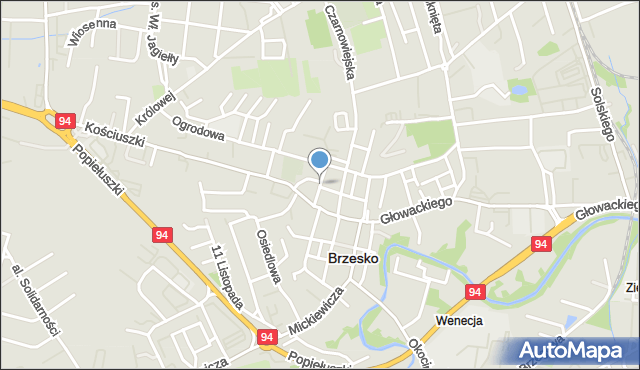 Brzesko, Sienkiewicza Henryka, mapa Brzesko