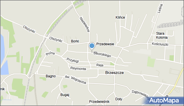 Brzeszcze, Sikorskiego Władysława, gen., mapa Brzeszcze