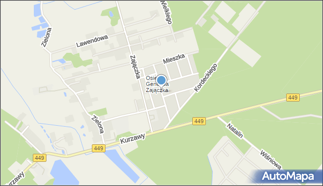 Brzeziny powiat kaliski, Sikorskiego Władysława, gen., mapa Brzeziny powiat kaliski