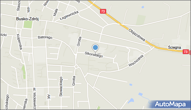 Busko-Zdrój, Sikorskiego Władysława, gen., mapa Busko-Zdrój