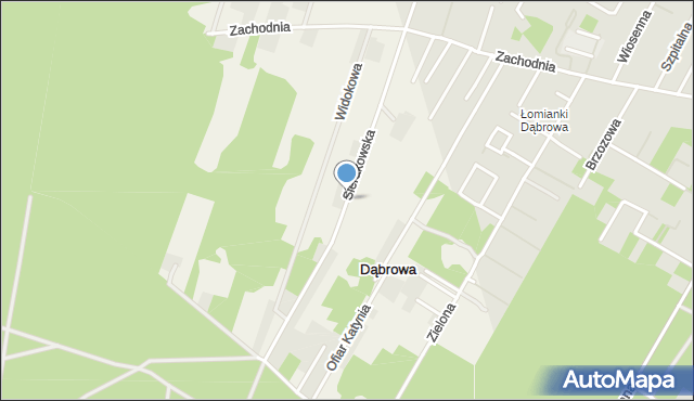 Dąbrowa gmina Łomianki, Sierakowska, mapa Dąbrowa gmina Łomianki