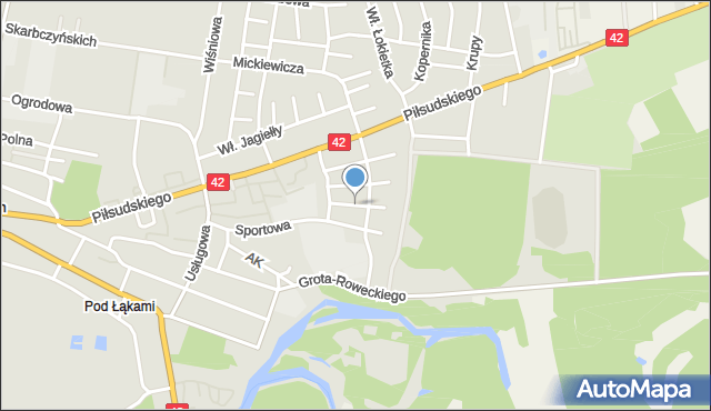 Działoszyn powiat pajęczański, Sienkiewicza Henryka, mapa Działoszyn powiat pajęczański