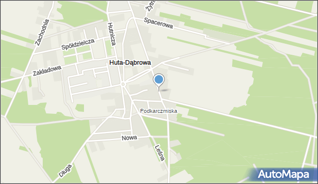 Huta-Dąbrowa, Sienkiewicza Henryka, mapa Huta-Dąbrowa