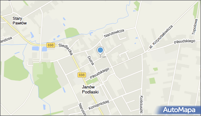 Janów Podlaski, Sienkiewicza Henryka, mapa Janów Podlaski