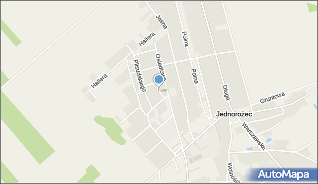 Jednorożec, Sikorskiego Władysława, gen., mapa Jednorożec