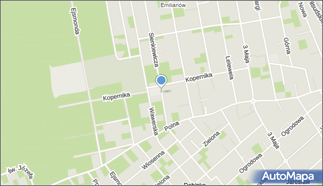 Józefów powiat otwocki, Sienkiewicza Henryka, mapa Józefów powiat otwocki