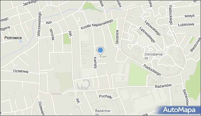 Katowice, Siekierskiego Albina, mapa Katowic