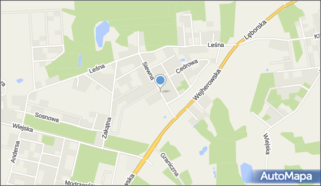 Kębłowo gmina Luzino, Siewna, mapa Kębłowo gmina Luzino