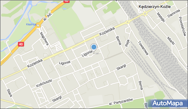 Kędzierzyn-Koźle, Sikorskiego Władysława, gen., mapa Kędzierzyna-Koźle