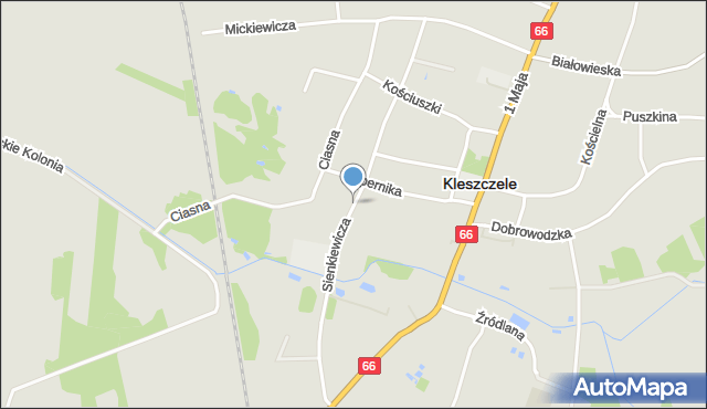 Kleszczele, Sienkiewicza Henryka, mapa Kleszczele