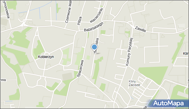 Kraków, Sidzińska, mapa Krakowa