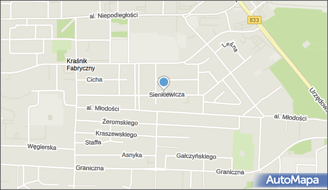 Kraśnik, Sienkiewicza Henryka, mapa Kraśnik