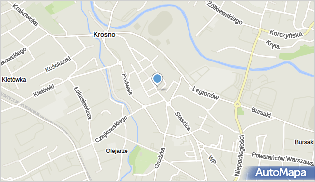 Krosno, Sienkiewicza Henryka, mapa Krosna