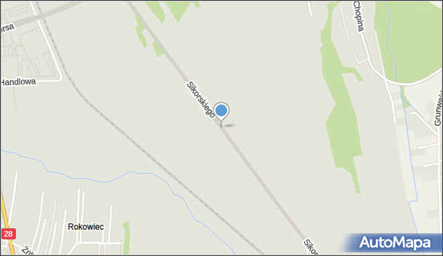 Krosno, Sikorskiego Władysława, gen., mapa Krosna